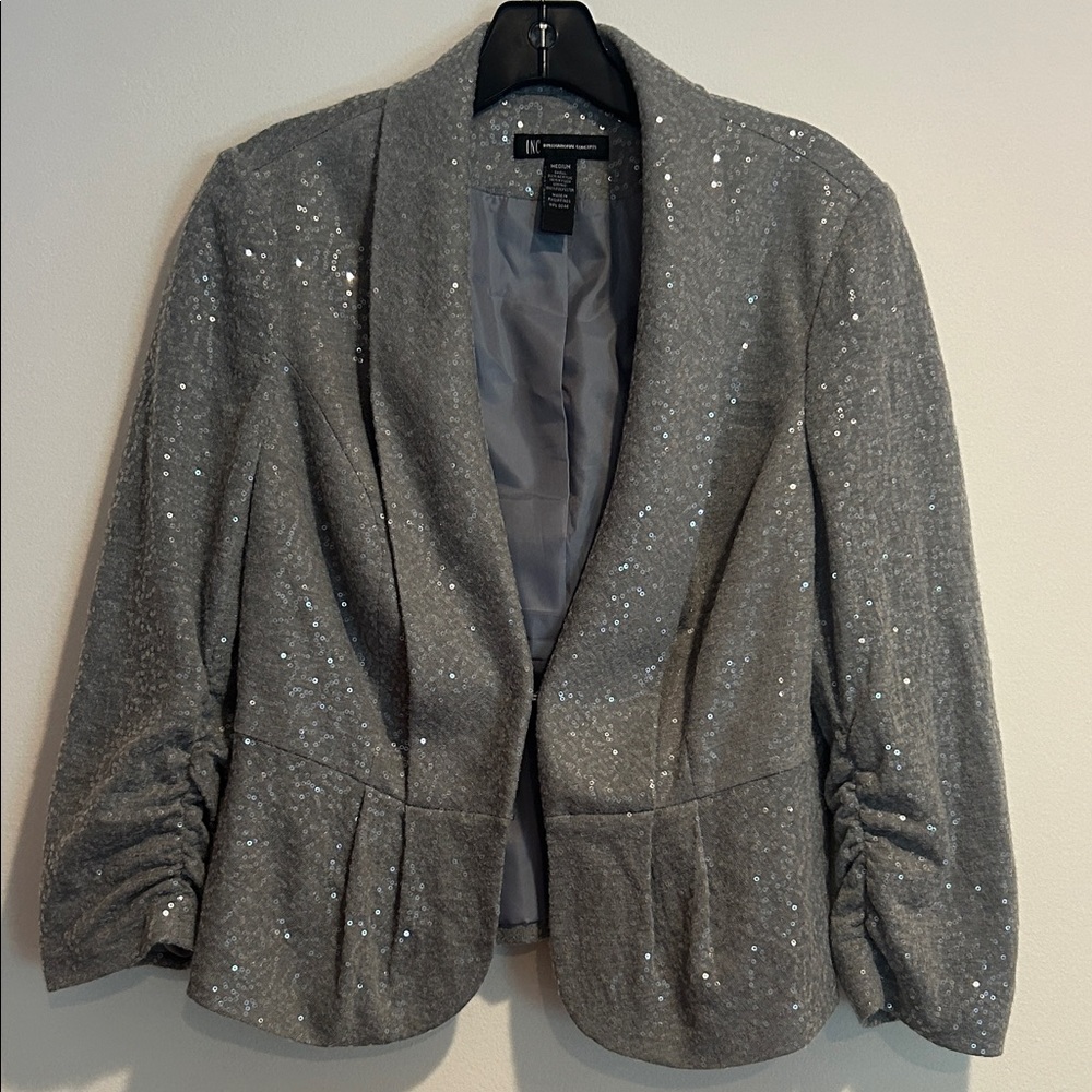 INC International Concepts Silver Sequin Blazer.
